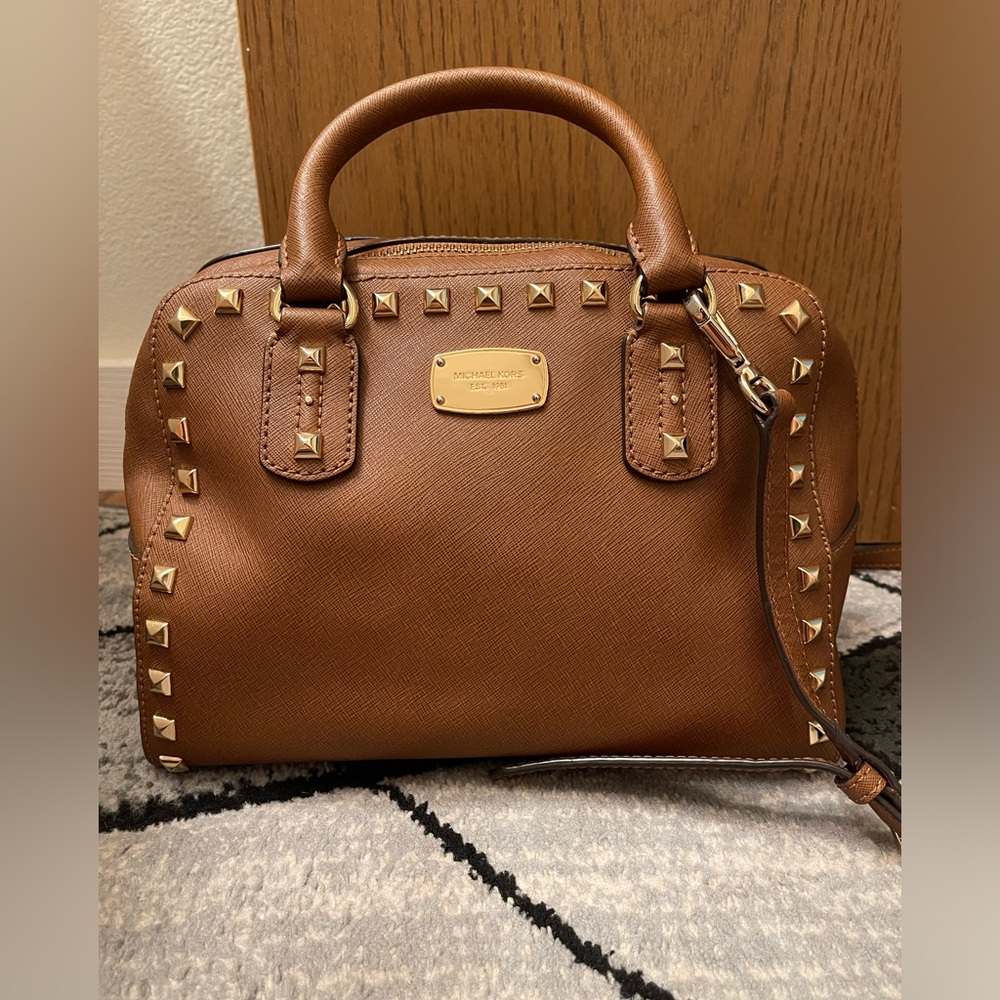 Michael Kors Studded Crossbody w/ gold hardware